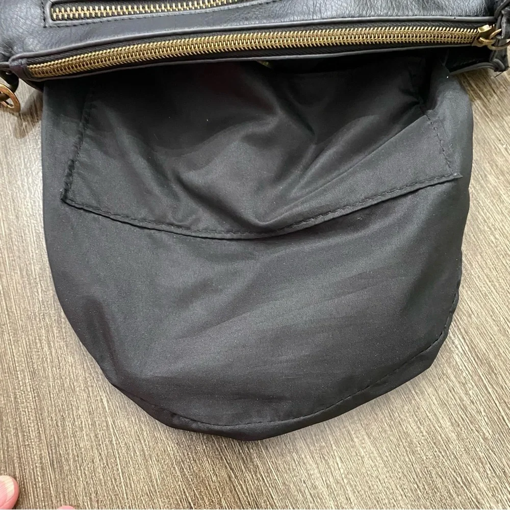 Faux Leather Black Boho Crossbody Bag